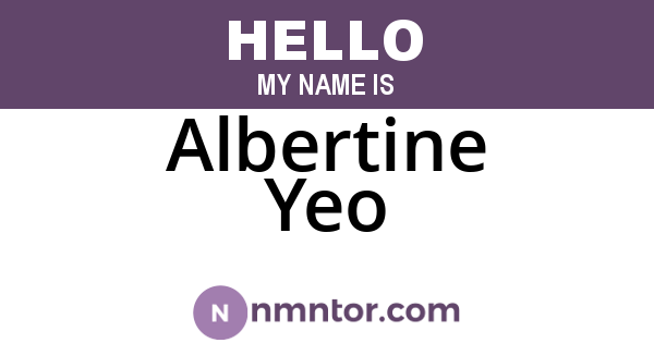 Albertine Yeo