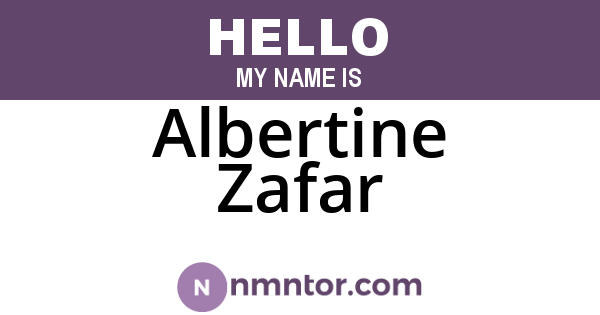 Albertine Zafar