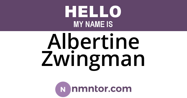 Albertine Zwingman