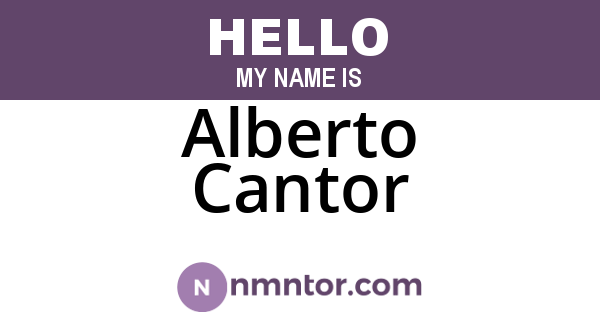 Alberto Cantor