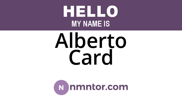 Alberto Card