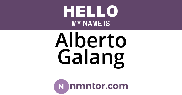 Alberto Galang