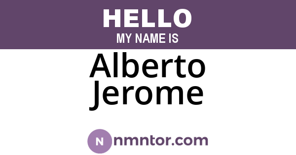 Alberto Jerome