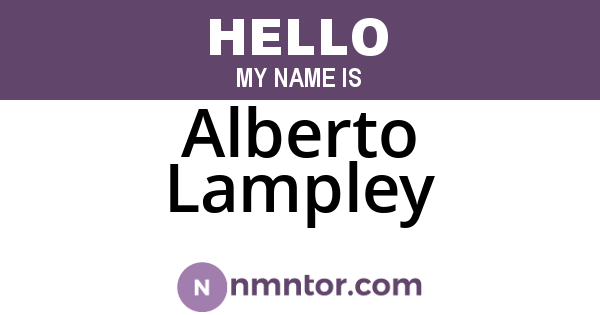 Alberto Lampley