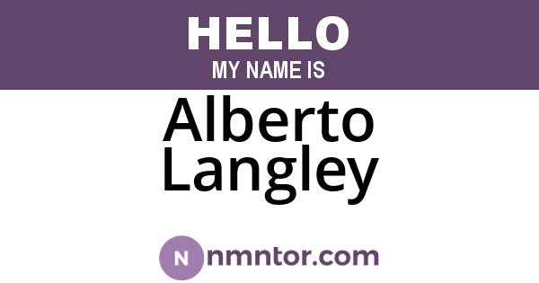 Alberto Langley