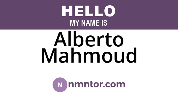 Alberto Mahmoud