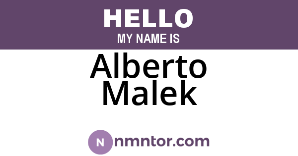 Alberto Malek