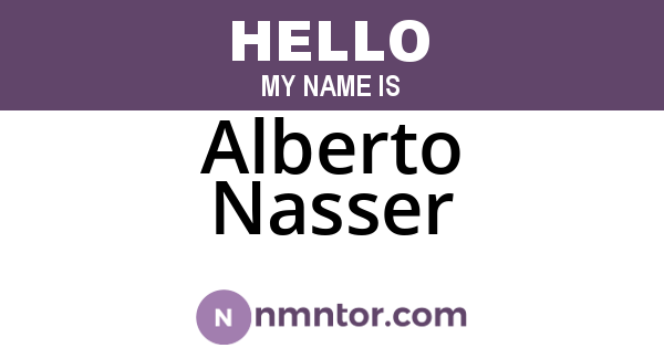 Alberto Nasser