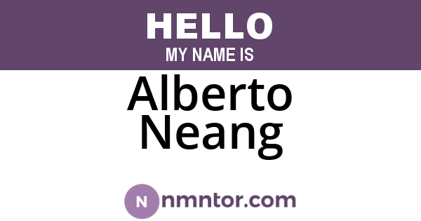 Alberto Neang