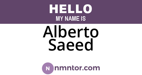 Alberto Saeed