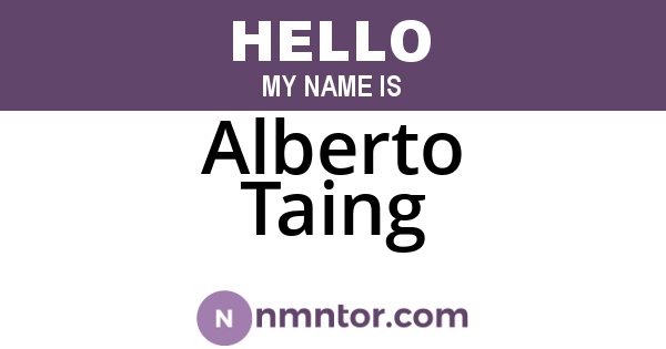 Alberto Taing