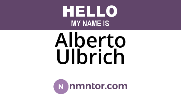 Alberto Ulbrich