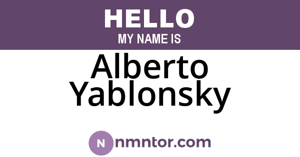 Alberto Yablonsky