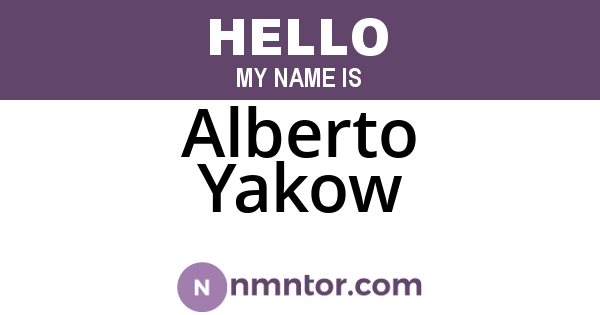 Alberto Yakow