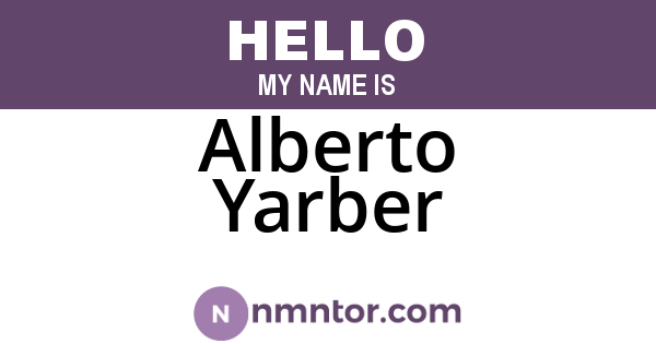 Alberto Yarber