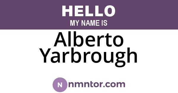 Alberto Yarbrough