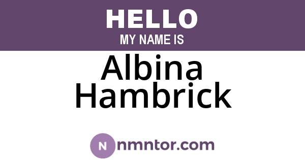 Albina Hambrick