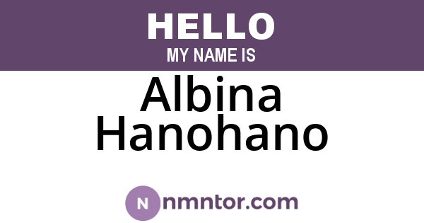 Albina Hanohano