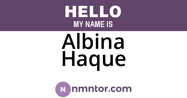 Albina Haque