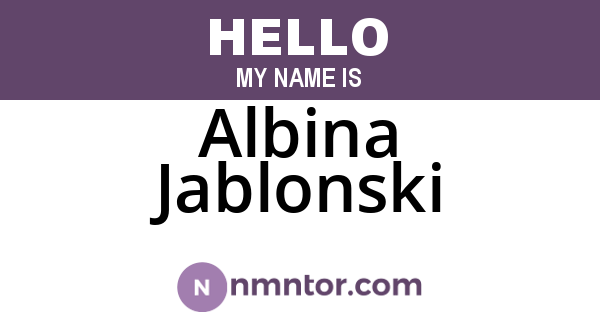 Albina Jablonski