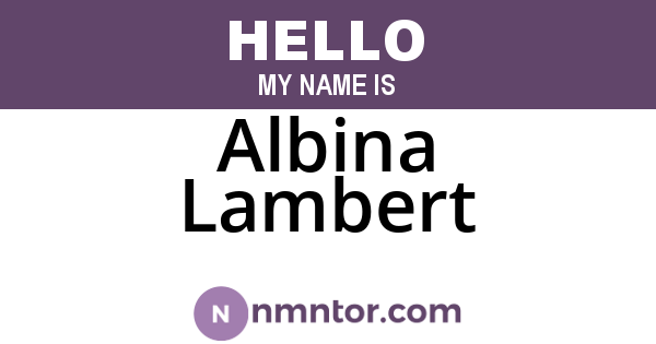 Albina Lambert
