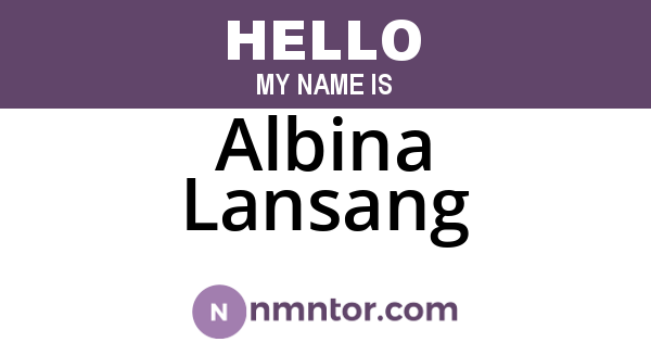 Albina Lansang