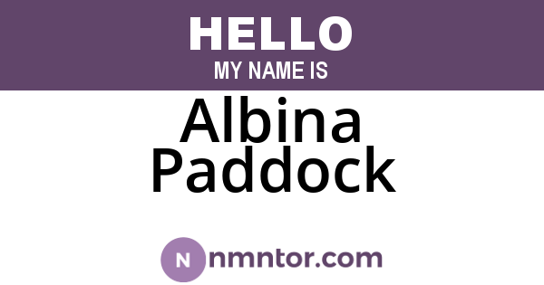 Albina Paddock