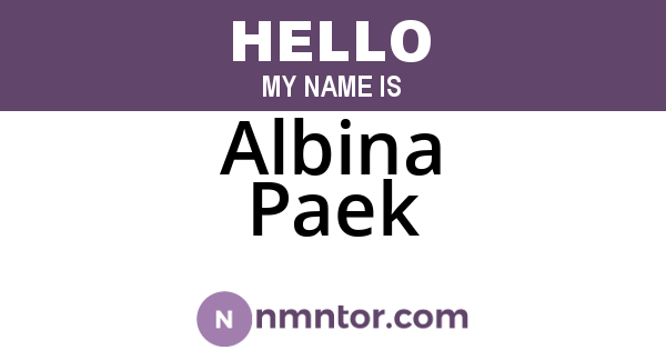 Albina Paek