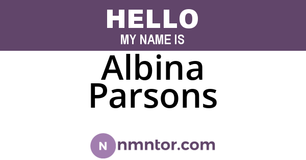 Albina Parsons