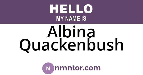 Albina Quackenbush