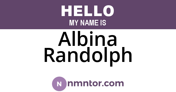 Albina Randolph