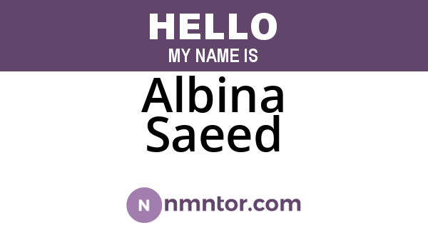 Albina Saeed