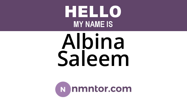 Albina Saleem