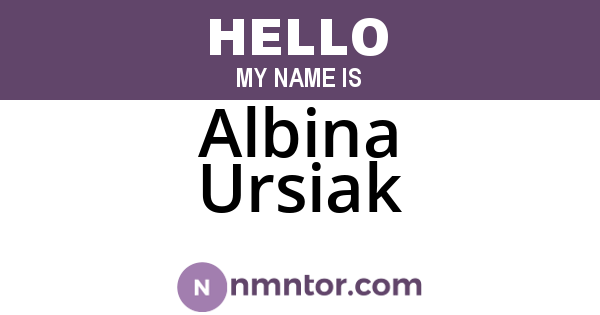 Albina Ursiak
