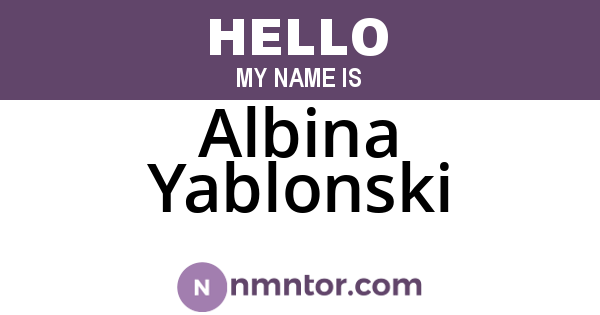 Albina Yablonski