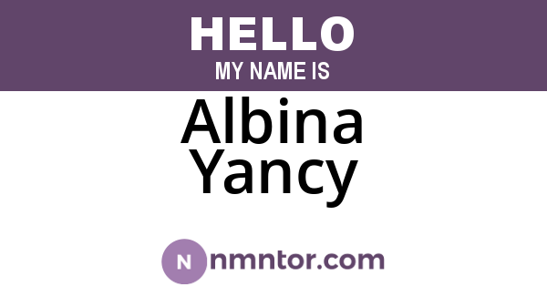 Albina Yancy