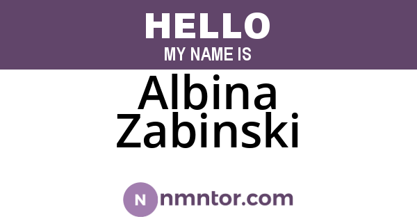 Albina Zabinski