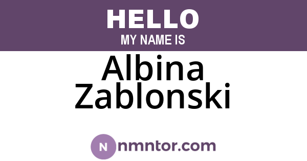 Albina Zablonski
