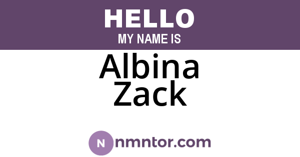 Albina Zack