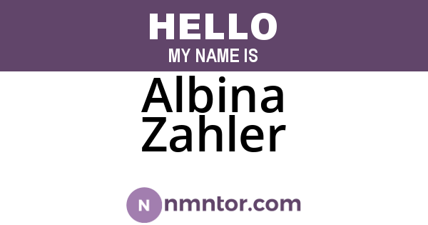 Albina Zahler