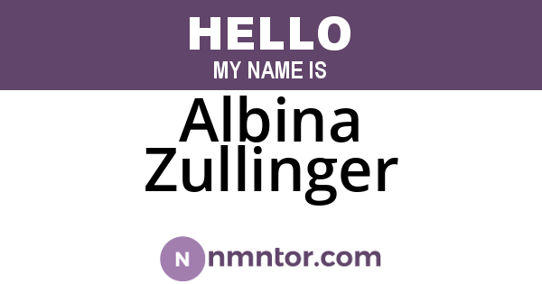 Albina Zullinger