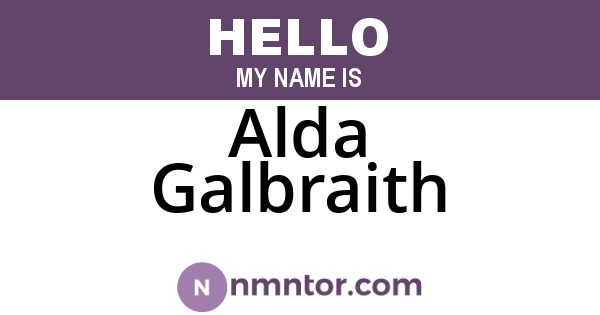 Alda Galbraith
