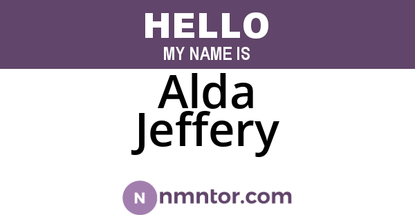 Alda Jeffery
