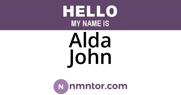 Alda John