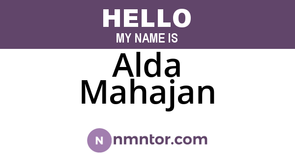 Alda Mahajan