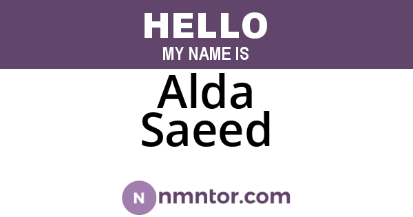 Alda Saeed