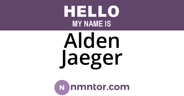 Alden Jaeger