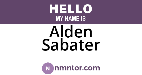 Alden Sabater