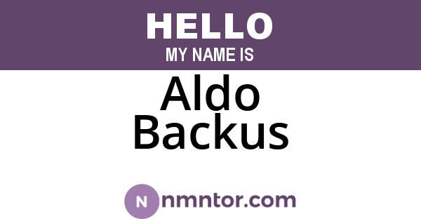 Aldo Backus