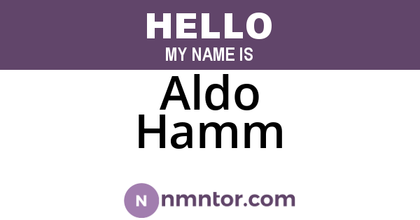 Aldo Hamm